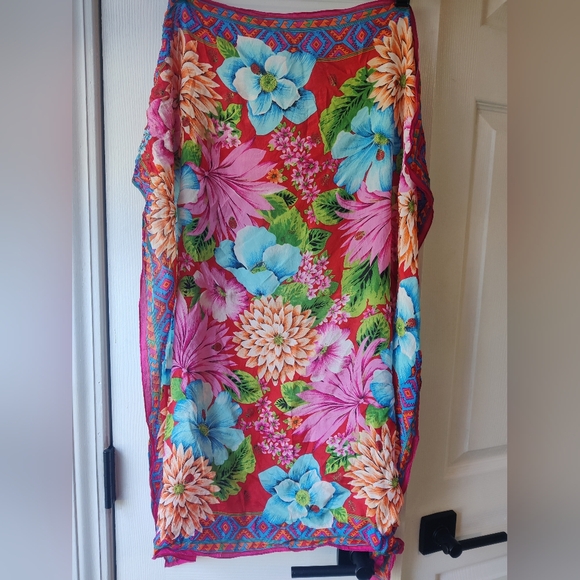 Oscar de la Renta Vintage 80s Vibrant Geometric Scarf Croquette Girl - Picture 6 of 6